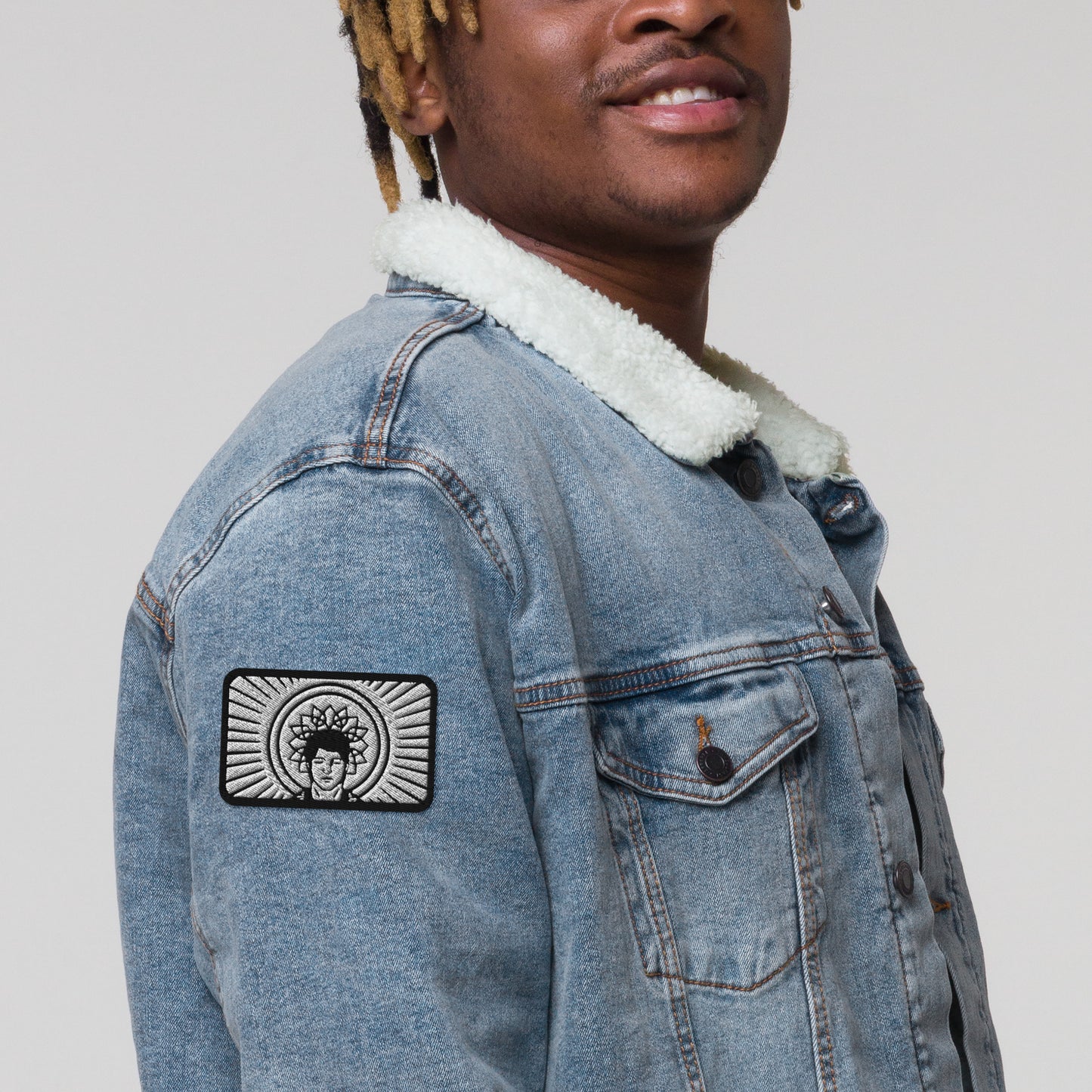 Crown Chakra Man Embroidered Apparel and Accessory Patch