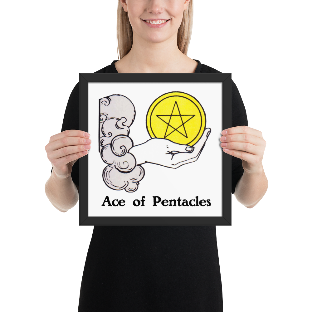 'Ace of Pentacles' Framed Poster