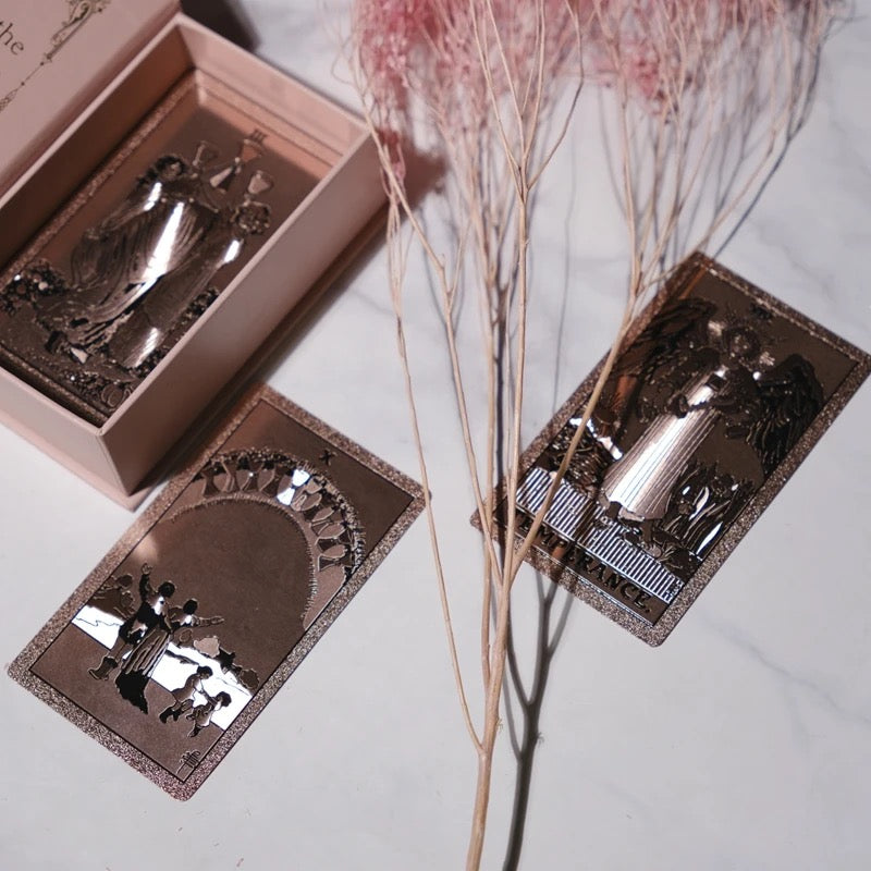 Shimmer Pink Tarot Card Deck, Pink Storage Box
