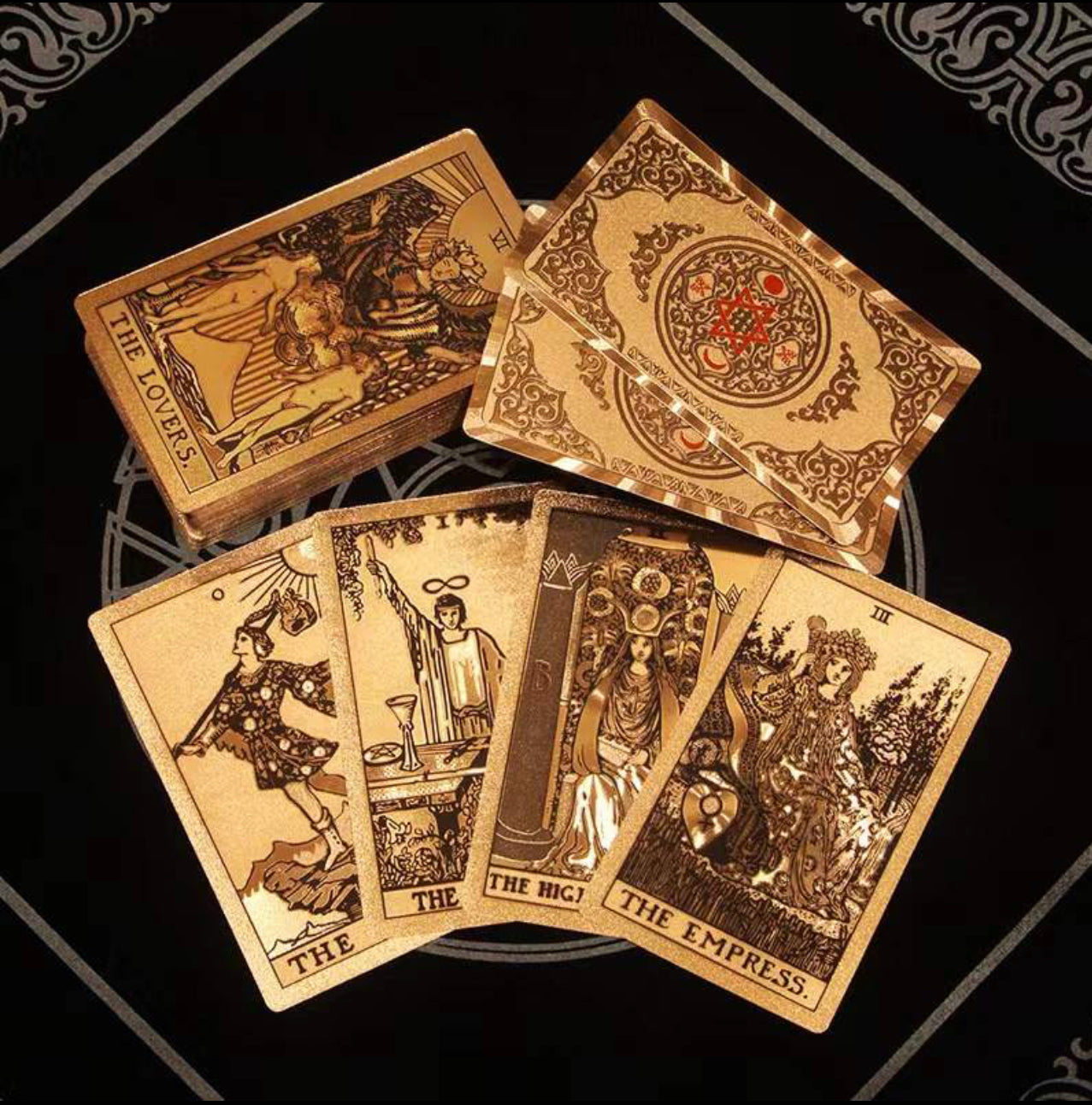 Pink-Coffee Silver Foil Rider-Waite-Smith Tarot Card Deck