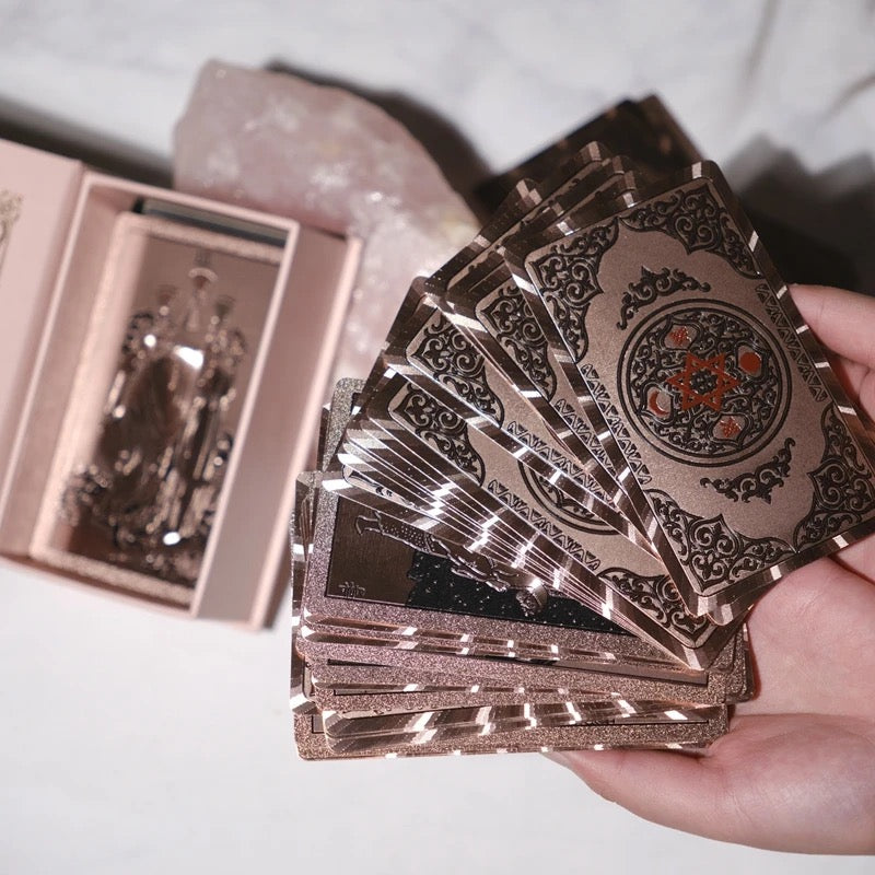 Shimmer Pink Tarot Card Deck, Pink Storage Box