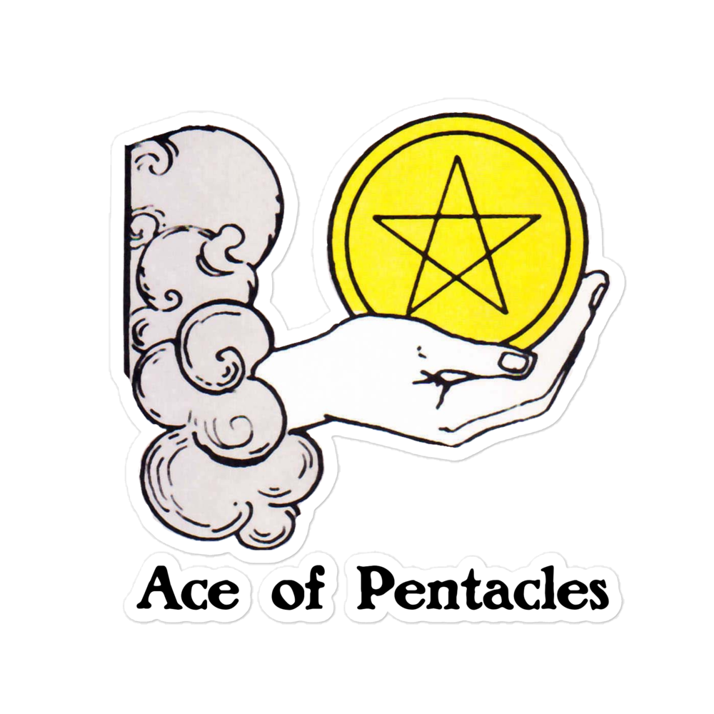 'Ace of Pentacles' Vinyl Sticker | Minor Arcana Crafting Supplies
