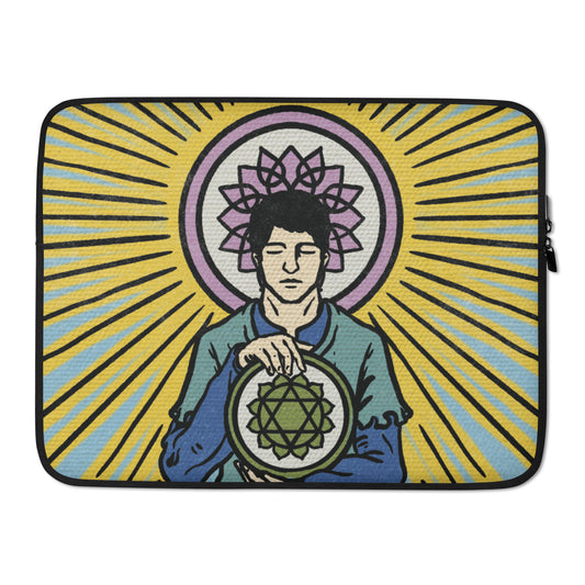 'Four of Pentacles' Laptop Sleeve - Case | Minor Arcana Chakra Design