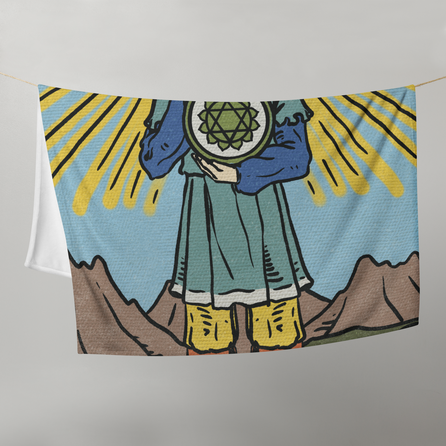 'Four of Pentacles' Tarot Card Throwover Blanket | Chakra Design, Major Arcana Card