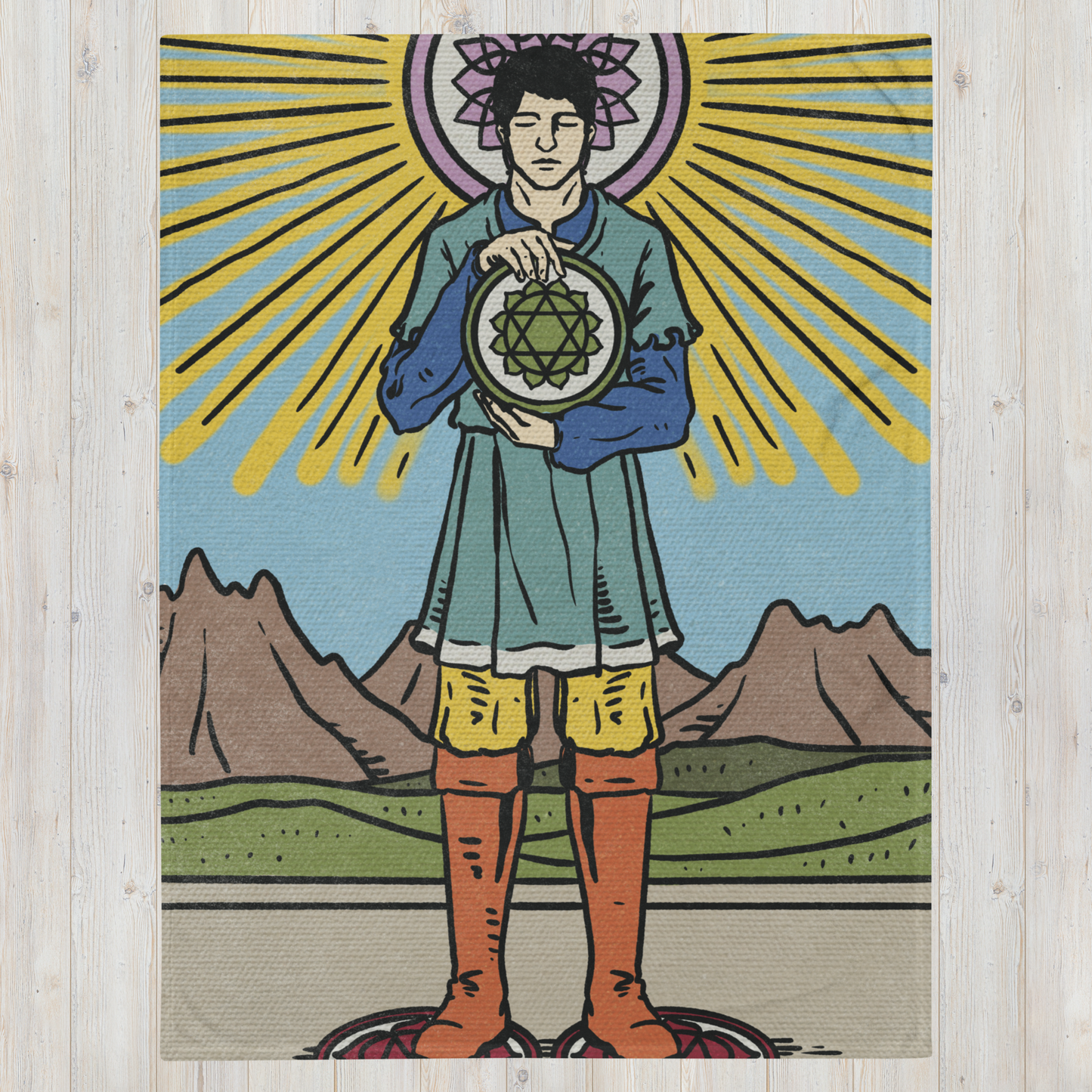 'Four of Pentacles' Tarot Card Throwover Blanket | Chakra Design, Major Arcana Card