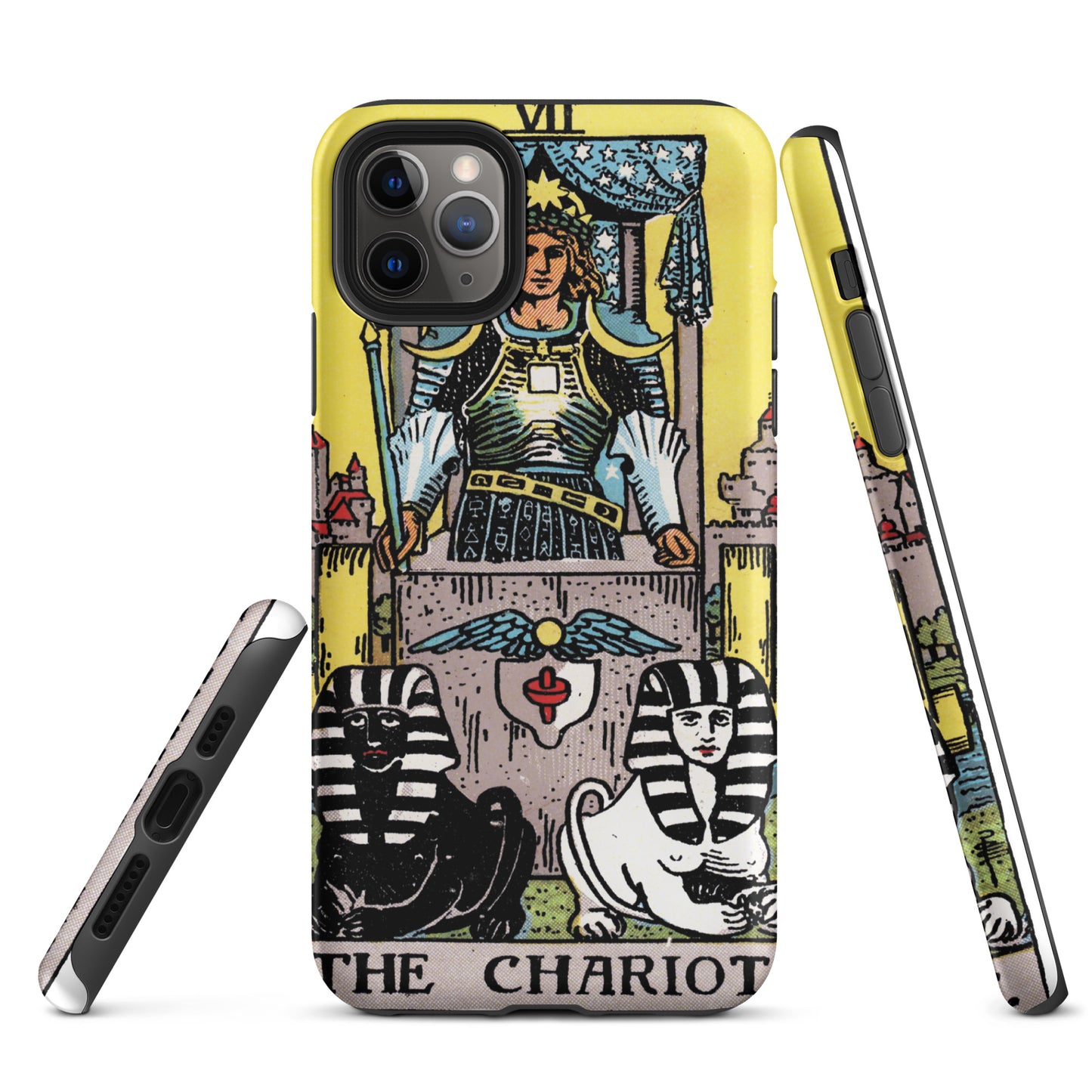 'The Chariot' Tarot Card, Anti-Shock iPhone Case | Major Arcana