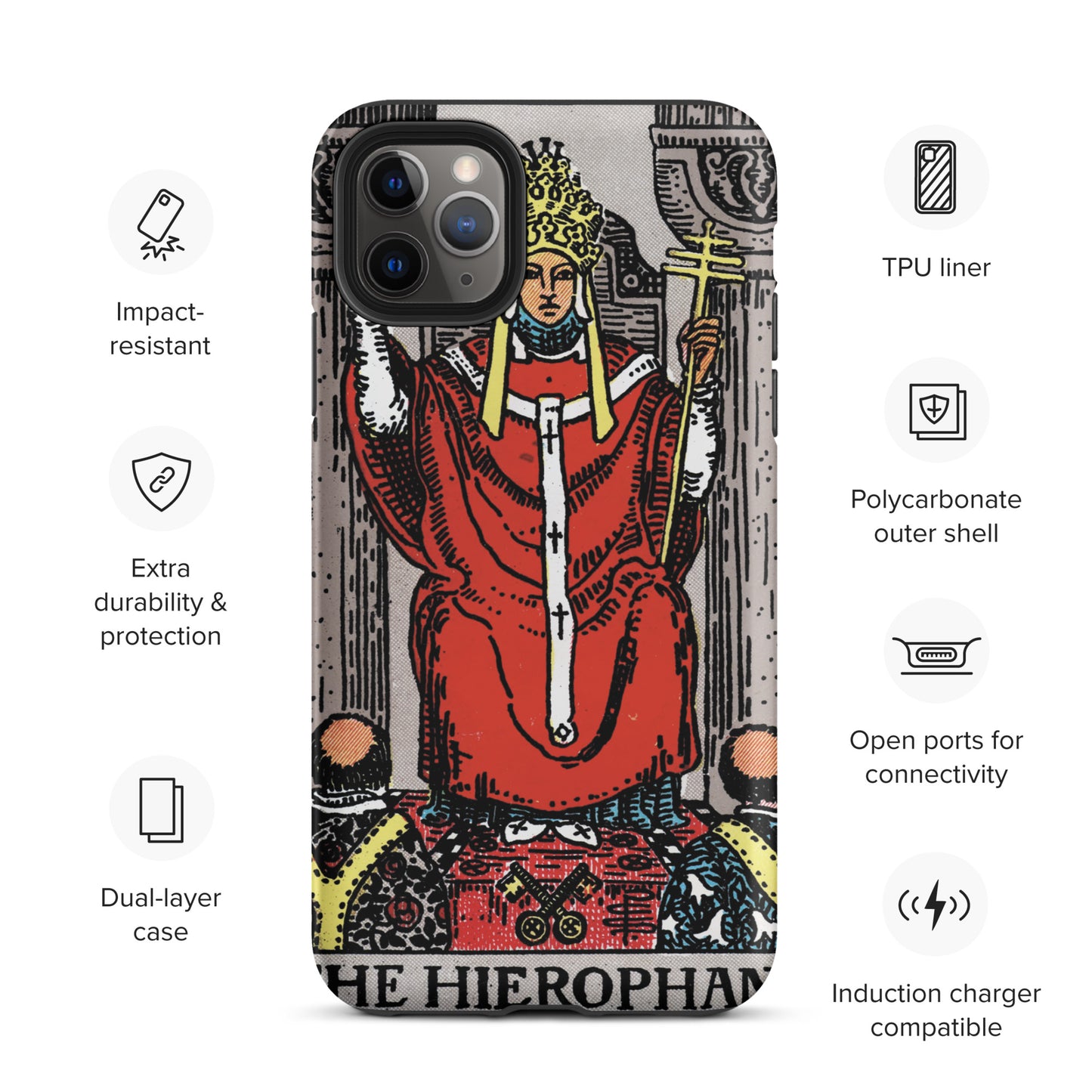'The Hierophant' Tarot Card Durable, Anti-Shock iPhone Case