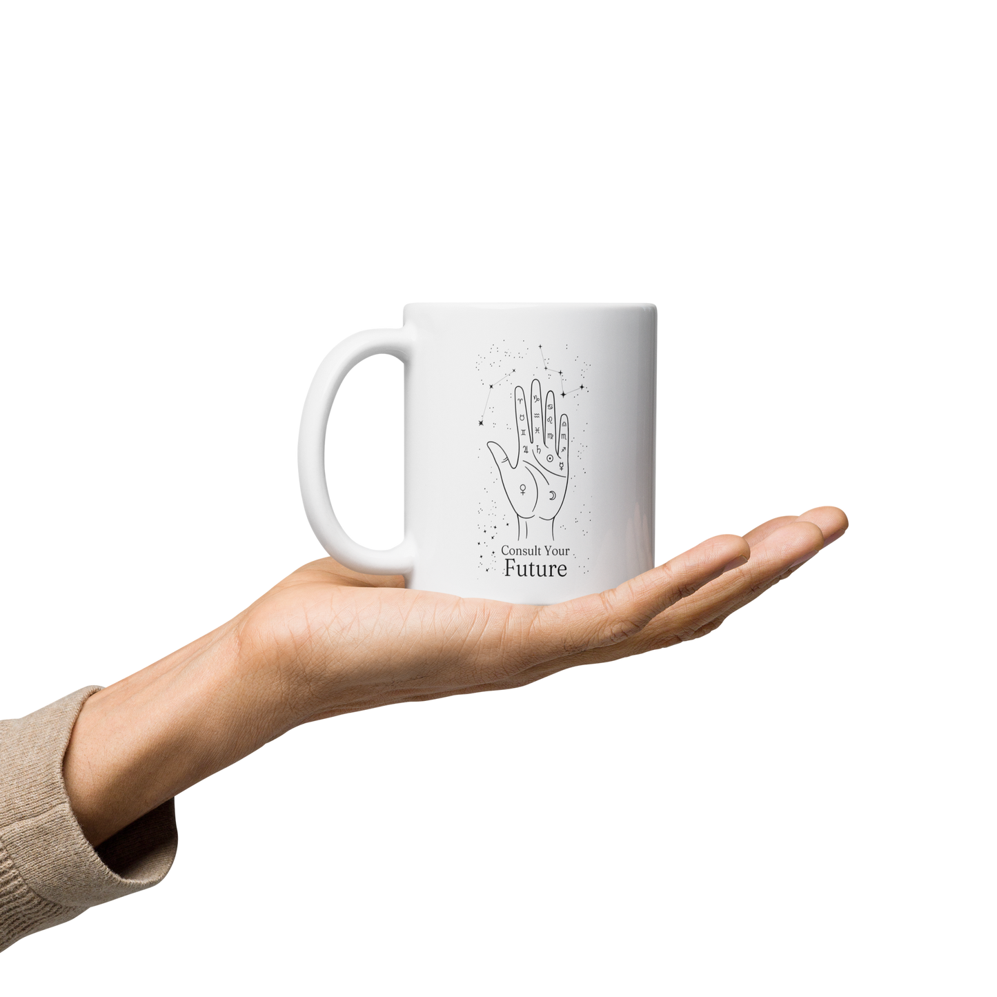'Consult Your Future' Mug | Psychic, Palm and Astrology-Themed Drinkware