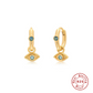 Evil Eye Gold Crystal Earrings | S925 Sterling Silver | Nazar Jewelry