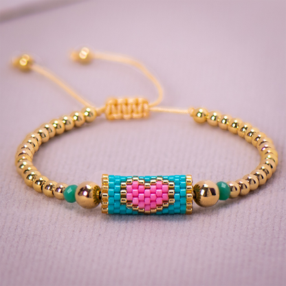 Gold Beaded Heart Bracelet