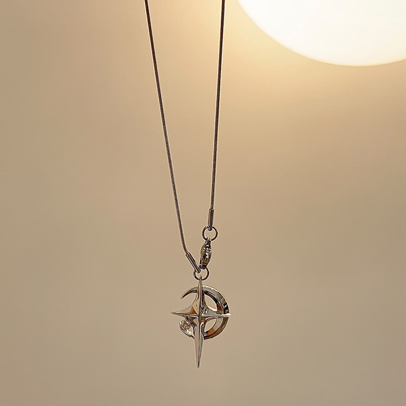 Moon - Star Aesthetic Necklace | Celestial Style Jewelry | Whimsigoth