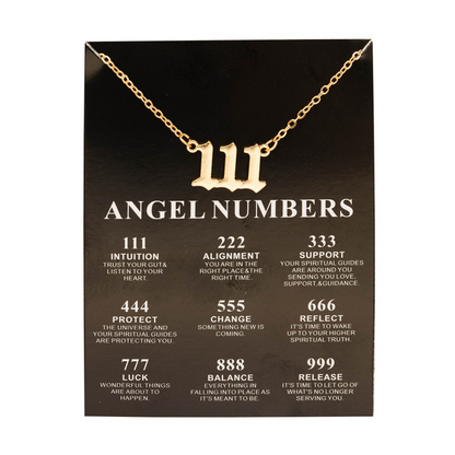 Gold / Silver Angel Numbers Necklace | 222, 333, 999 | Stainless Steel Jewelry