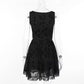 Gothic Black Floral - Mesh/Lace Dress | Goth, Emo, Sleeve Option