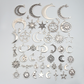 30pcs Random Mix Sliver Color Sun - Moon Pentagram Charms | Craft Supplies