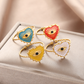 Colorful Evil Eye Heart Shaped Ring | Spiritual, Hamsa Style Jewelry