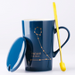 Celestial Blue Zodiac Mug with Golden Spoon | Horoscope themed Mug