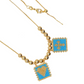 Beaded Heart and Cross Gold Necklace | Artistic Stainless Steel Jewlery