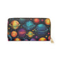 Celestial Planets Zipper Wallet | Cosmic, Starry, Astronomy Wallet Design