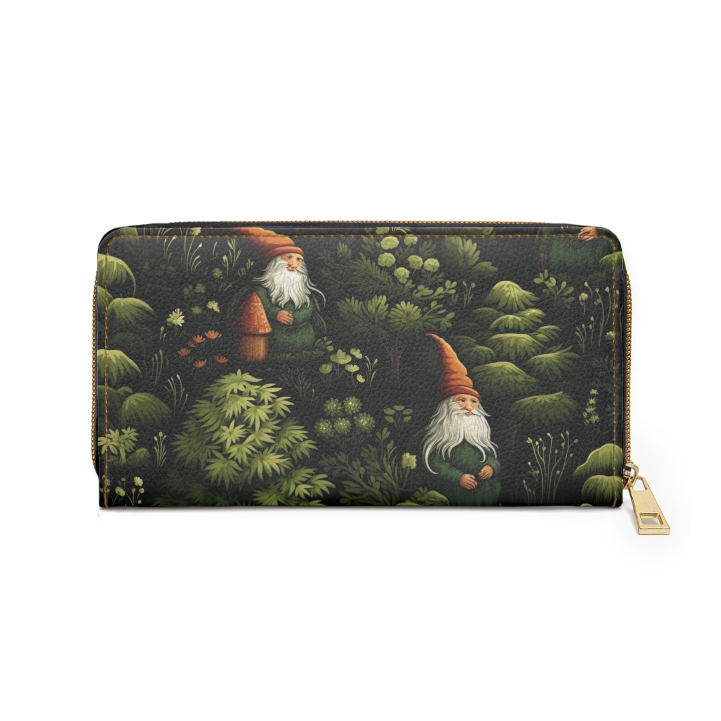 Happy Gnomes Wallet | Dark Forest Old Man Gnomes Sturdy Zipper Wallet