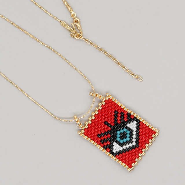 Handmade Beaded Evil Eye Necklace | Stylish Hamsa Spiritual Jewelry