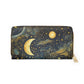 Celestial Moon Wallet | Starry Night Sky Themed with Zipper