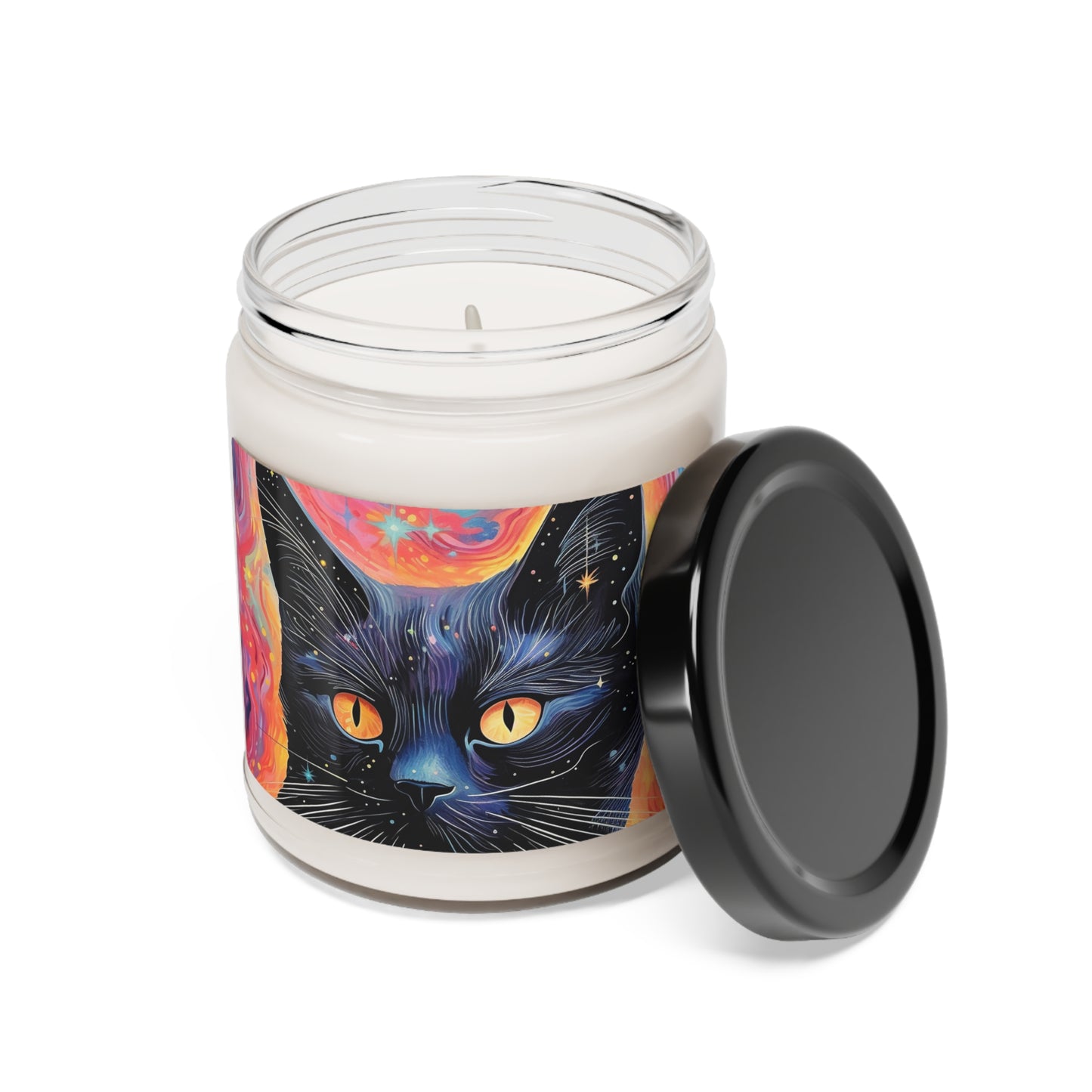Cosmic Kitty Cat Scented Soy Candle, 9oz | 100% Natural Soy Wax | Cotton Wick