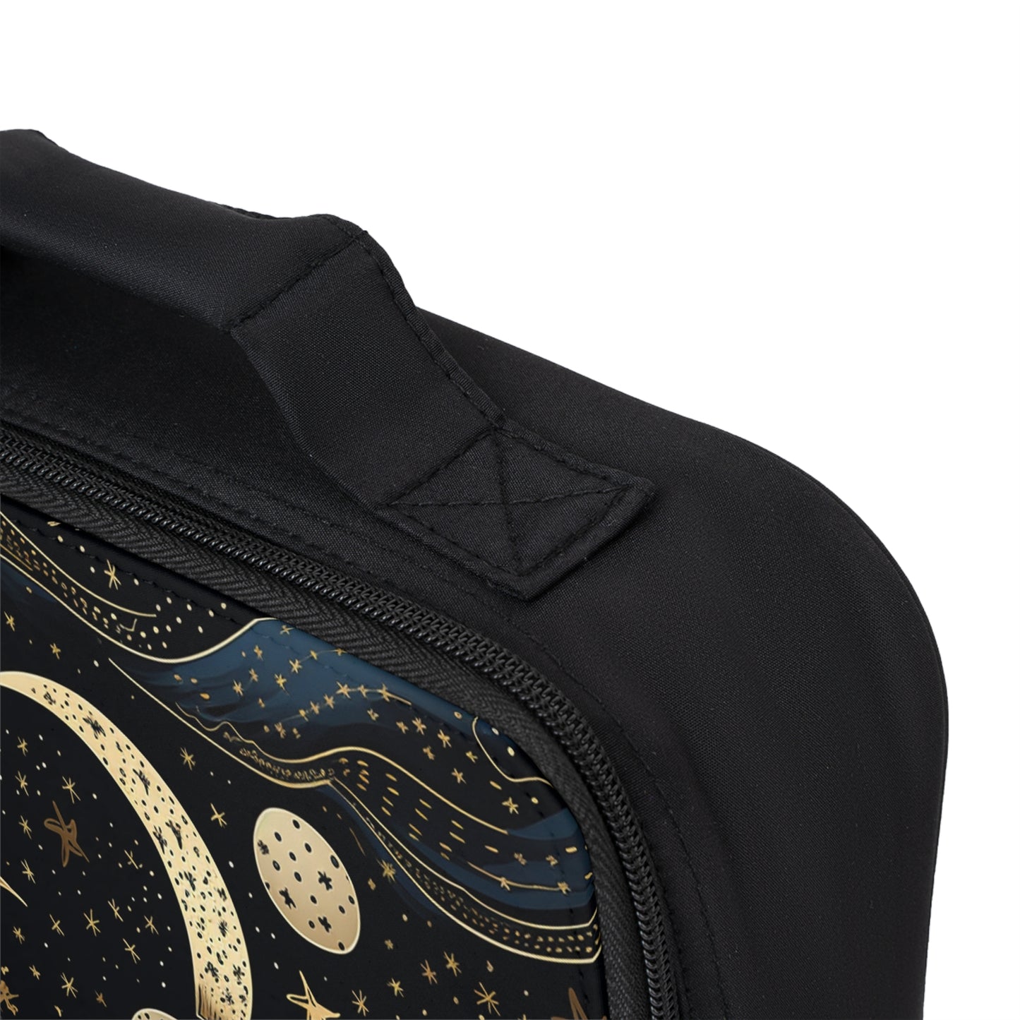 Celestial Moon Abstract Zipper Lunch Bag | Cosmic Themed, Starry Accessories
