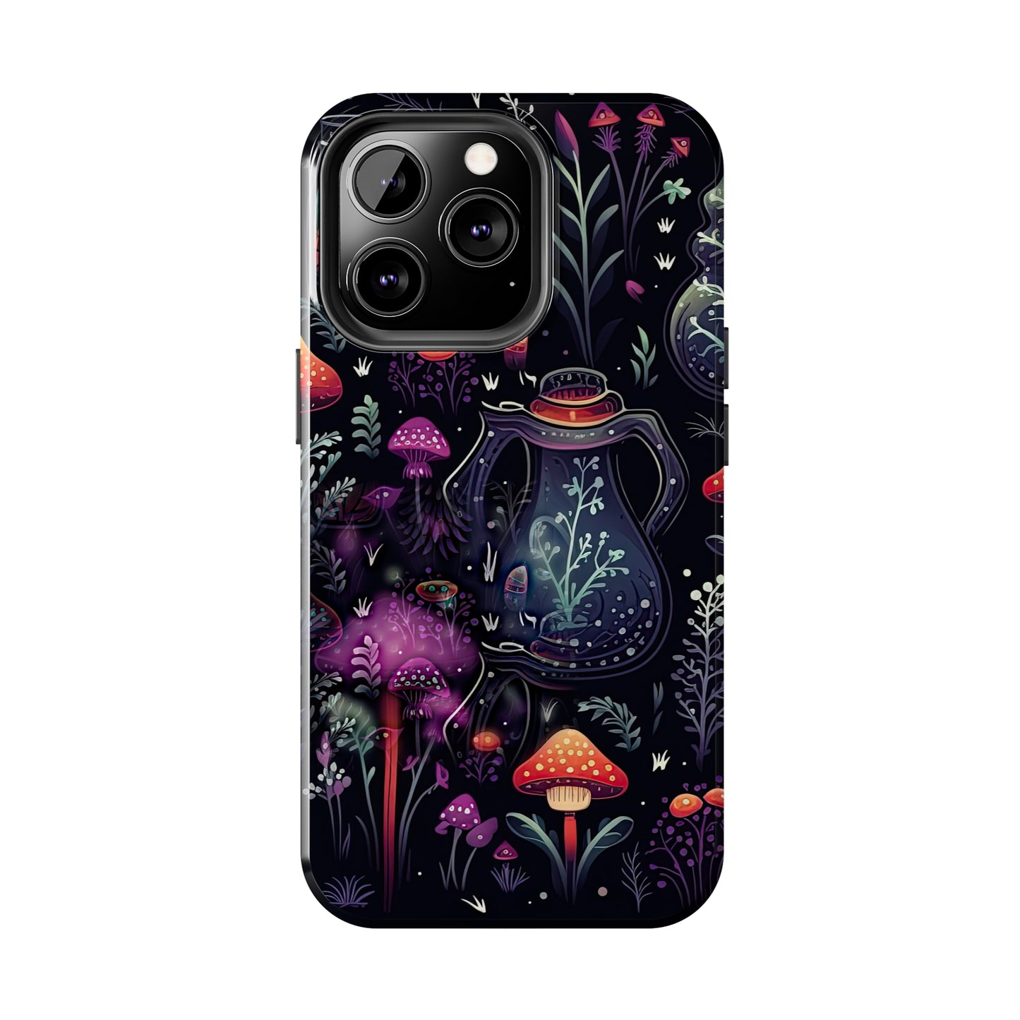 Fungi Mushroom Tough iPhone case | Witchy Dark Forest Aesthetic | Purple Foliage