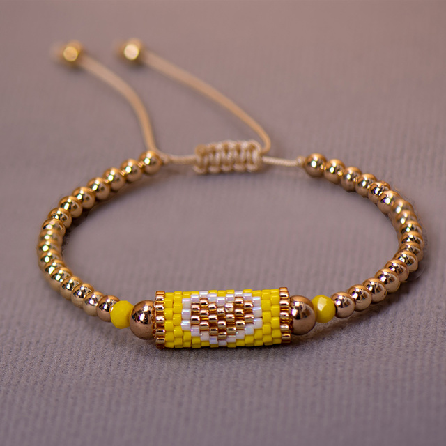 Gold Beaded Heart Bracelet