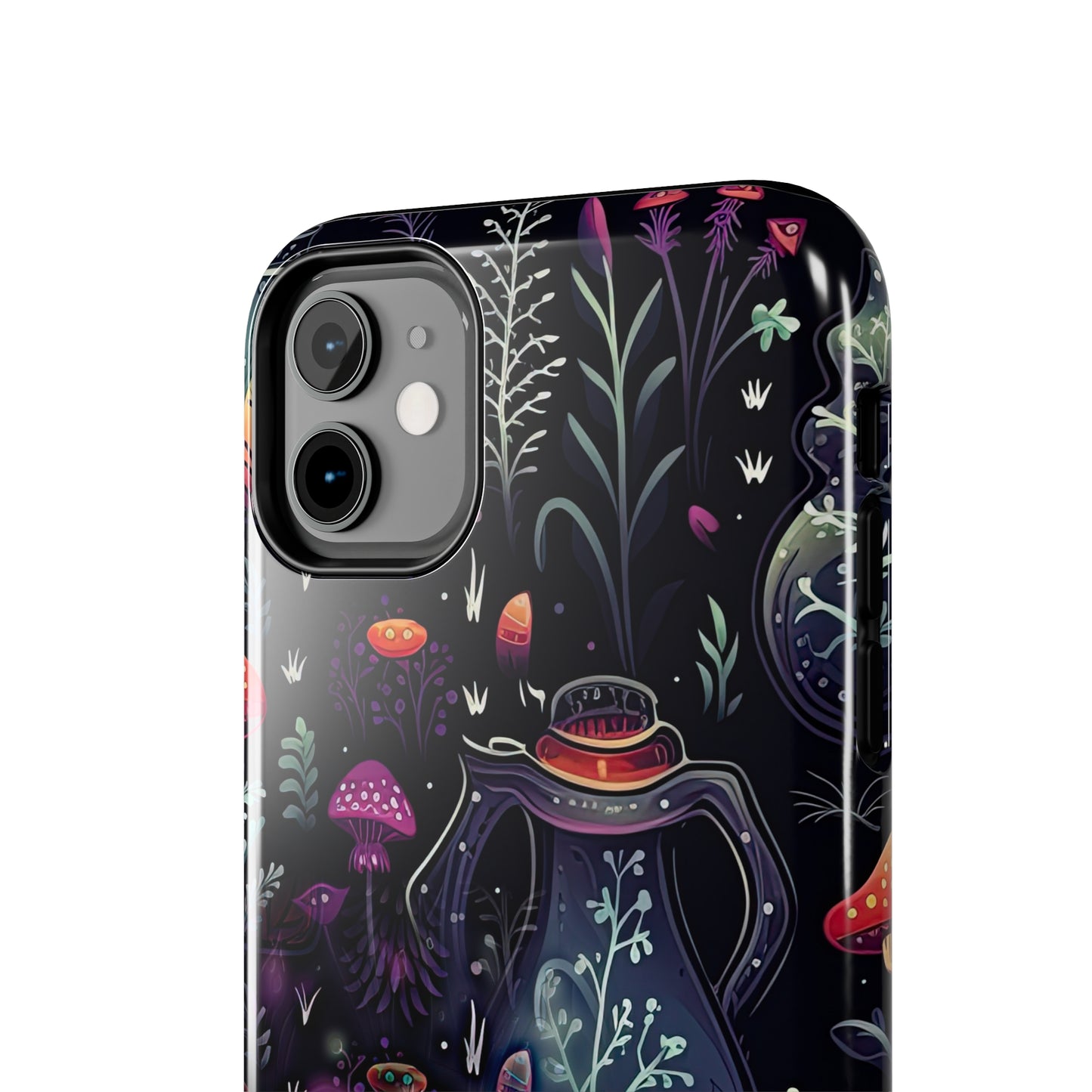 Fungi Mushroom Tough iPhone case | Witchy Dark Forest Aesthetic | Purple Foliage