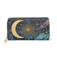 Whimsigoth Moon & Sun Celestial Zipper Wallet — Whimsical Nightscape Wallet