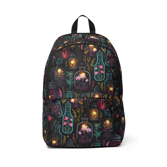 Dark Forest Witchy Unisex Fabric Backpack | Potions, Tinctures | Waterproof