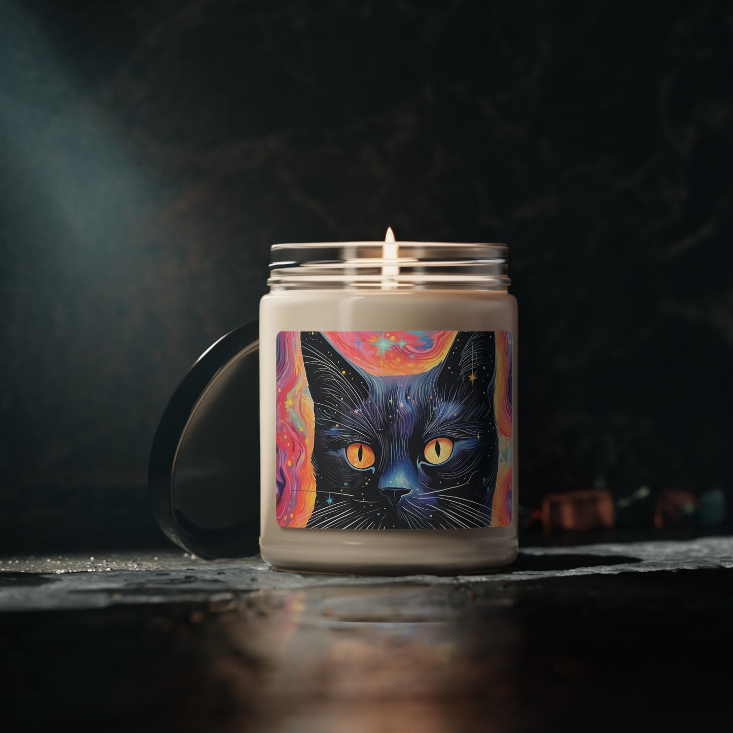 Cosmic Kitty Cat Scented Soy Candle, 9oz | 100% Natural Soy Wax | Cotton Wick