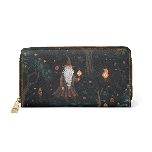 Wizard Zipper Wallet | Dark Forest Magical Theme | Premium Wallet Design