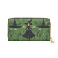 Witchy Green Zipper Wallet | Dark Forest Witch Wallet Design