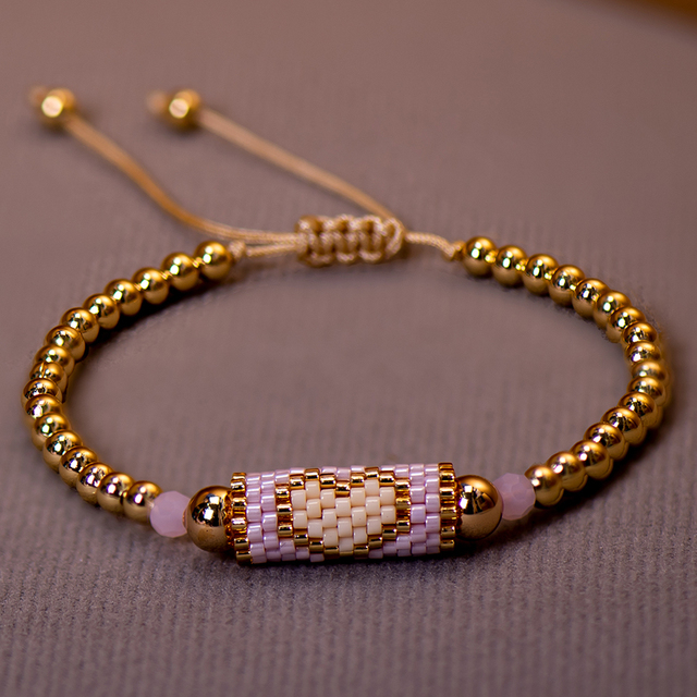 Gold Beaded Heart Bracelet