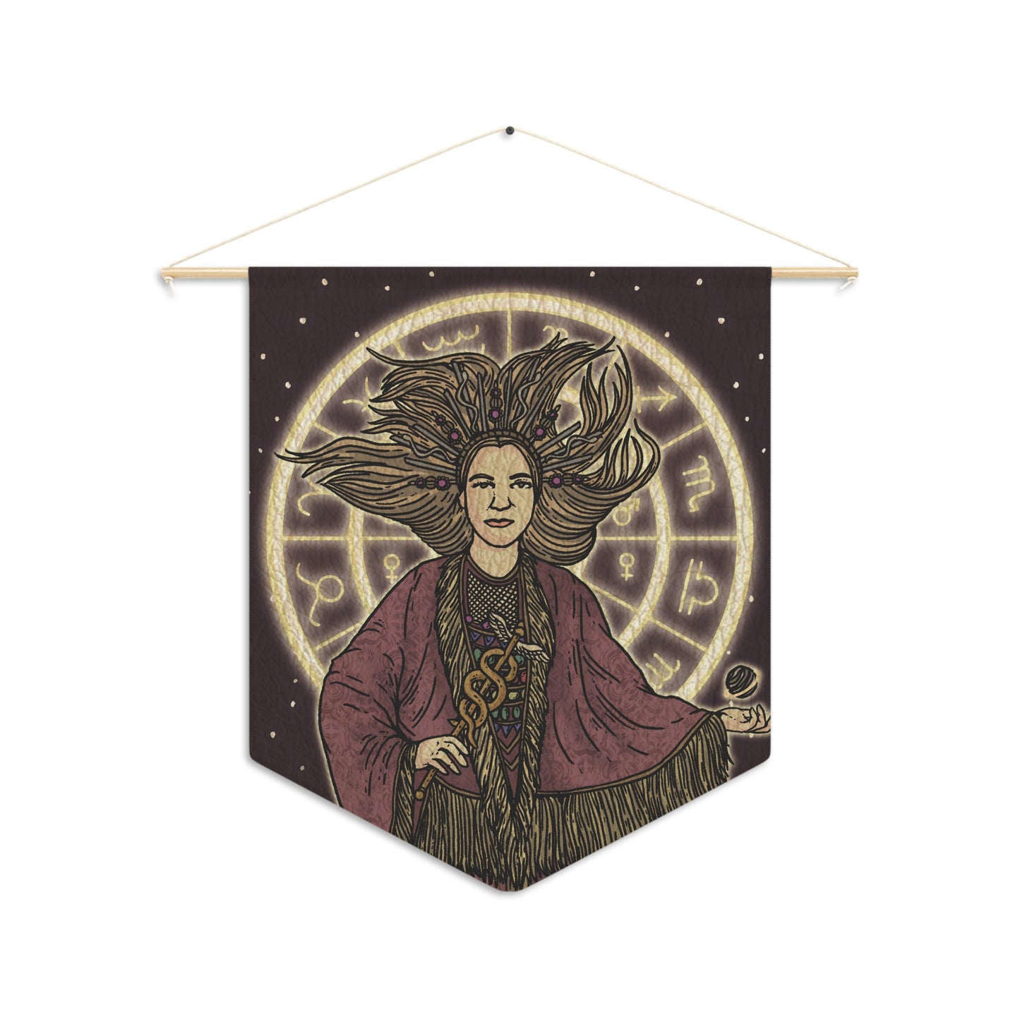 Astrogirl Tarot Card Hanging Wall Pennant | Astrology-themed Spiritual Hanging Wall Decor