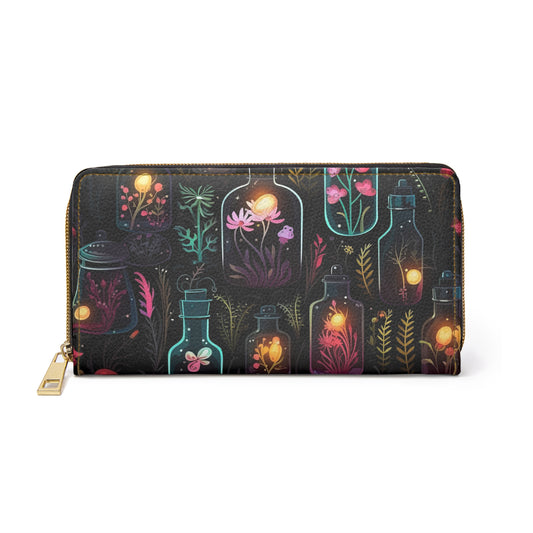 Dark Forest Tincture Zipper Wallet | Witchy Potion Wallet Design