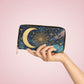 Whimsigoth Moon & Sun Celestial Zipper Wallet — Whimsical Nightscape Wallet