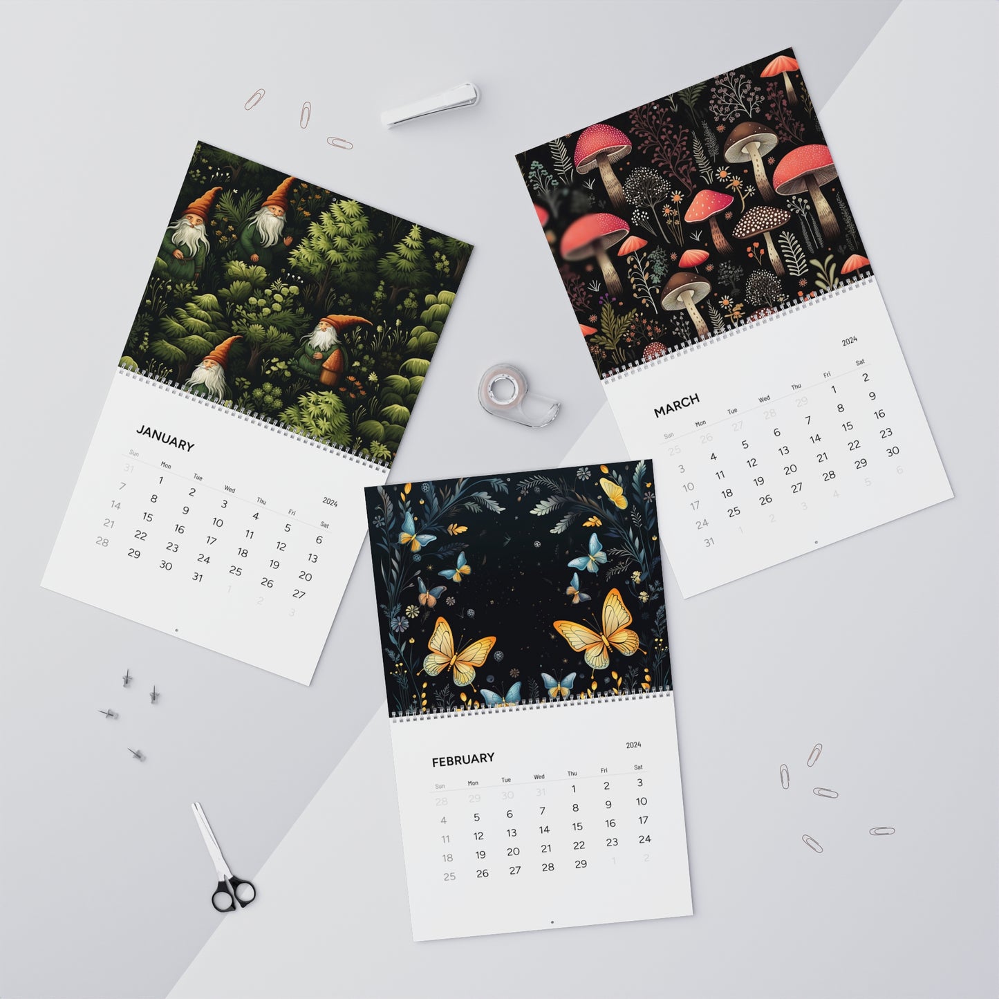 Dark Forest 2024 Wall Calendars | Witch, Witchy, Eerie New Year Calendar