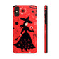 Red Dark Forest Witch Tough iPhone Cases | Abstract Witchy Protective Phone Case | Impact-Resistant, Anti-Shock | iPhone 15