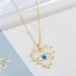 Heart-Shaped Evil Eye Pendant Necklace | Aesthetic Hamsa Protection Design