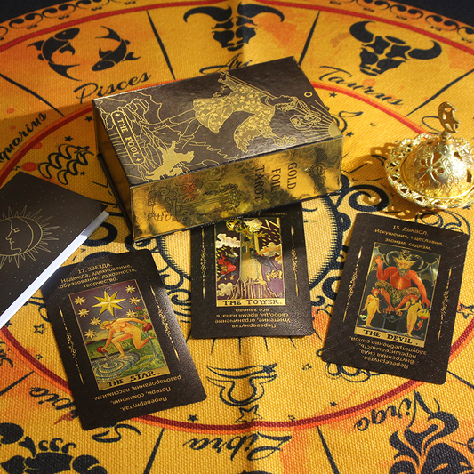Black-Gold Foil Rider-Waite-Smith Tarot Card Deck & Box