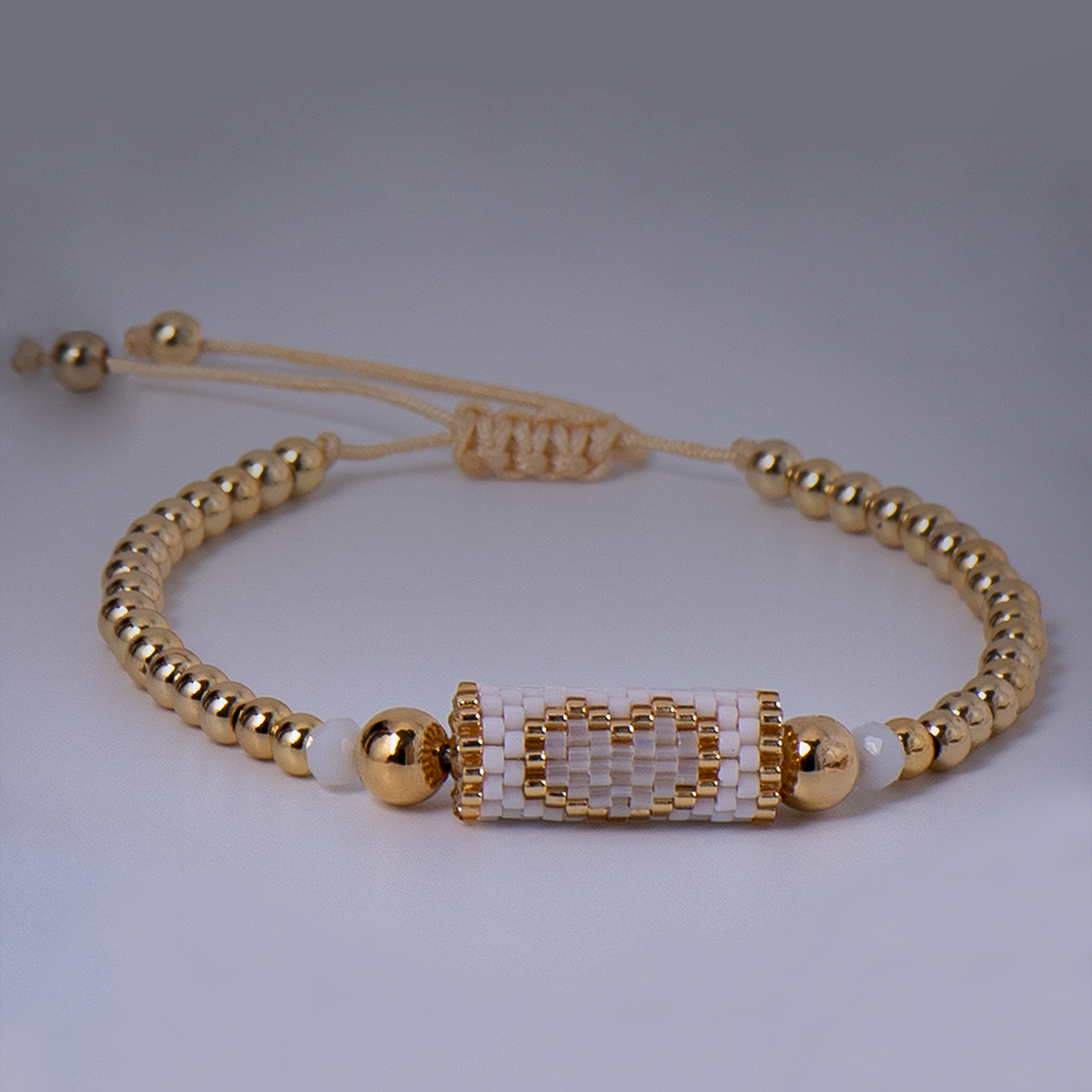 Gold Beaded Heart Bracelet