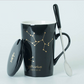 Celestial Zodiac Mug with Spoon | Horoscope, Constellation Mug | Black & White