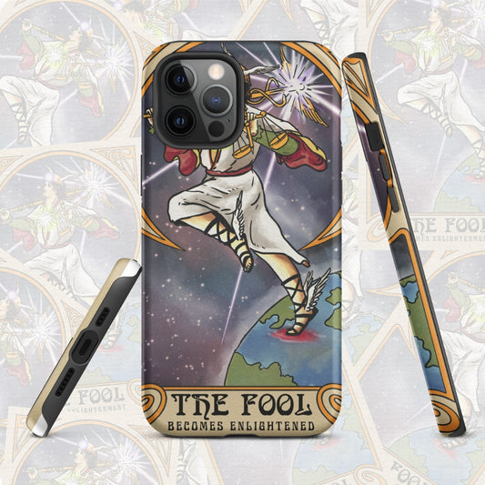 'The Fool Becomes Enlightened' Tarot Card Anti-Shock, Durable iPhone Case | Greek God Hermes