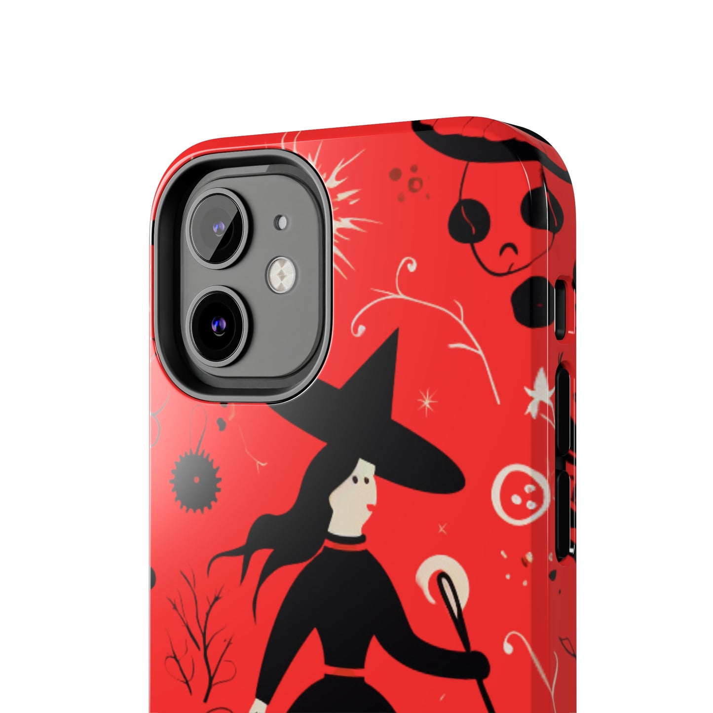 Red Dark Forest Witch Tough iPhone Cases | Abstract Witchy Protective Phone Case | Impact-Resistant, Anti-Shock | iPhone 15