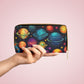 Celestial Planets Zipper Wallet | Cosmic, Starry, Astronomy Wallet Design