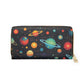 Celestial Saturn - Planets Zipper Wallet | Cosmic Themed Accessories