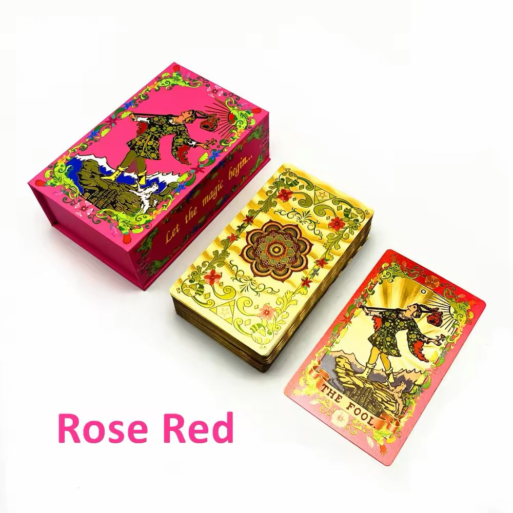 Floral - Starry Mandala (Gold, Black, Pink) Rider-Waite-Smith Tarot Deck